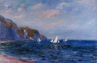 Monet, Claude Oscar - Cliffs and Sailboats at Pourville